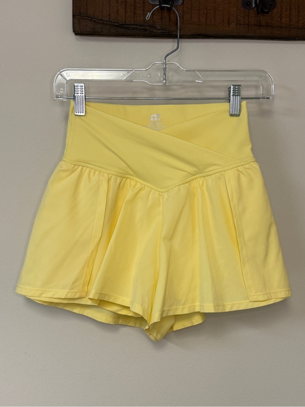 Joy Lab: Women's Yellow V-Waist Skort-Style Flowy Shorts, Size XS